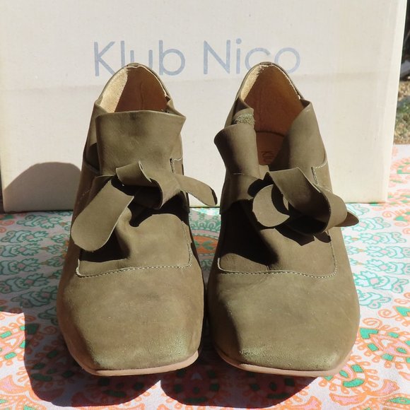Klub Nico Shoes Klub Nico Olive Nubuck Leather Pumps Poshmark